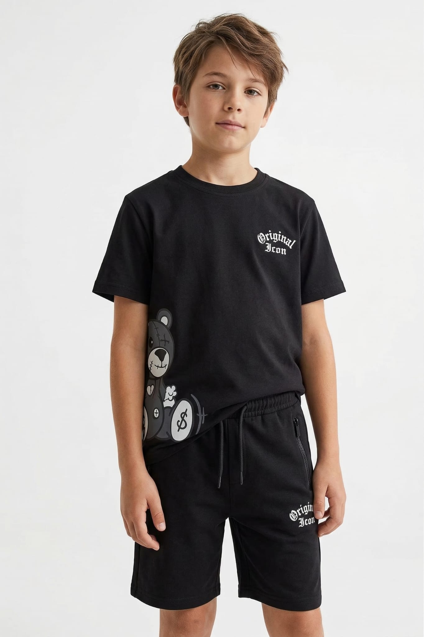 ICON Original Kids BL1044-1 – Zwart – t-shirtset voor kids
