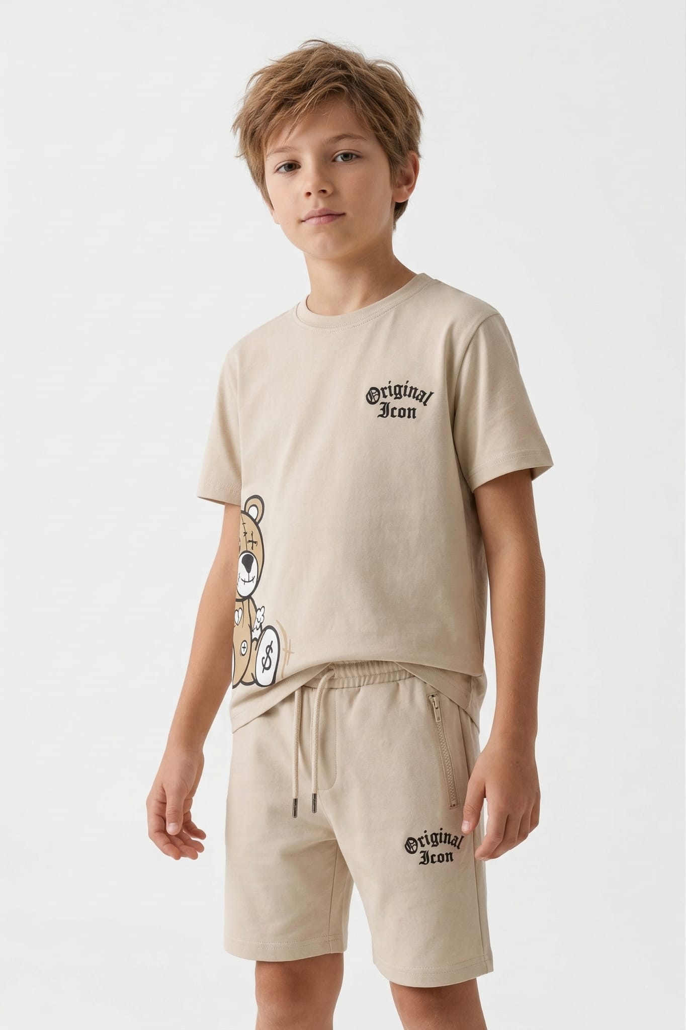 ICON Original Kids BL1044-4 – Zand – t-shirtset voor kids