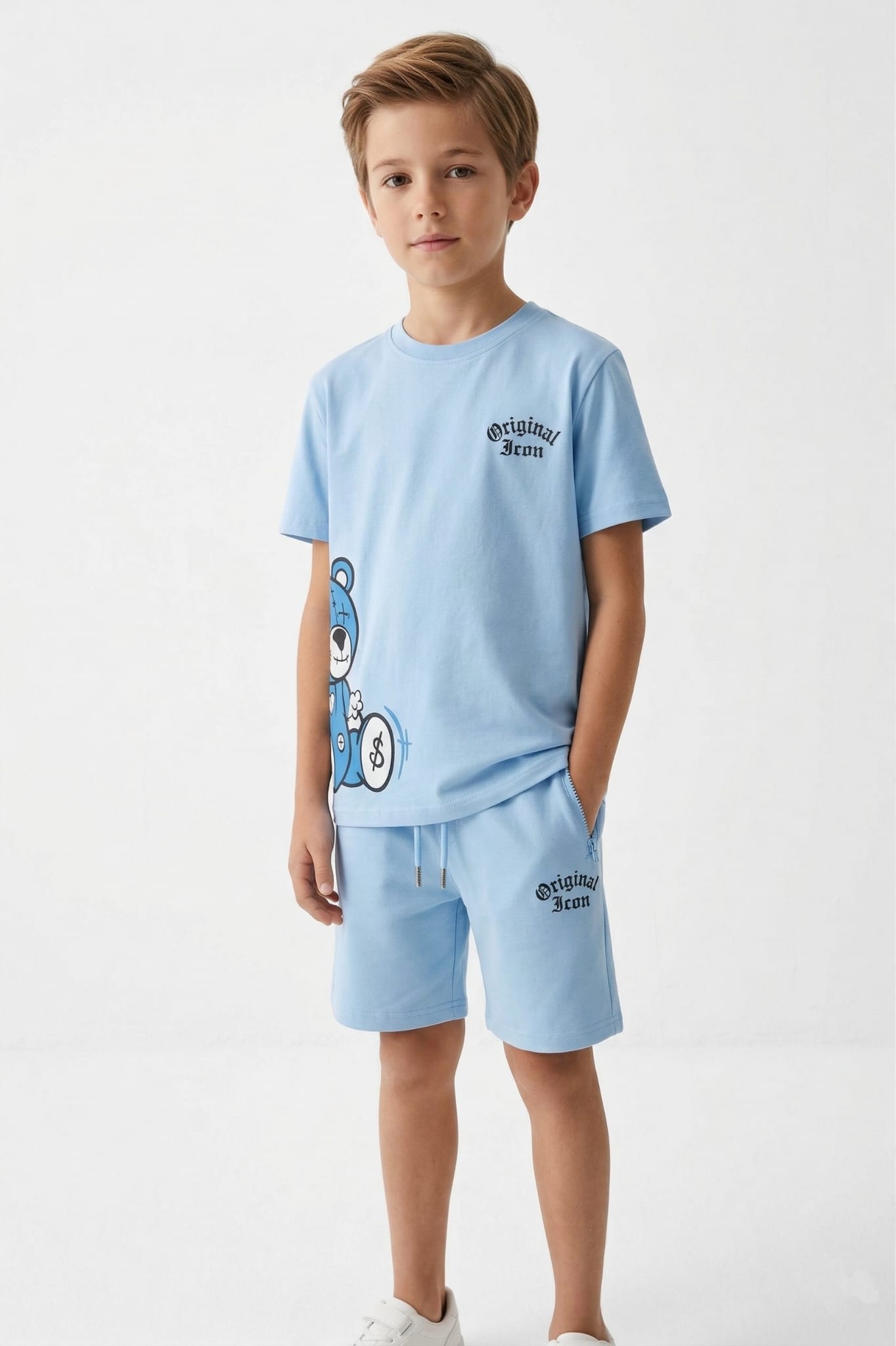 ICON Original Kids BL1044-7 – Lichtblauw – t-shirtset voor kids