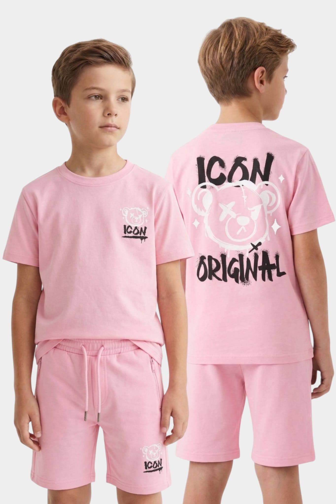 ICON Original Kids BL1045-11 – Roze – t-shirtset voor kids
