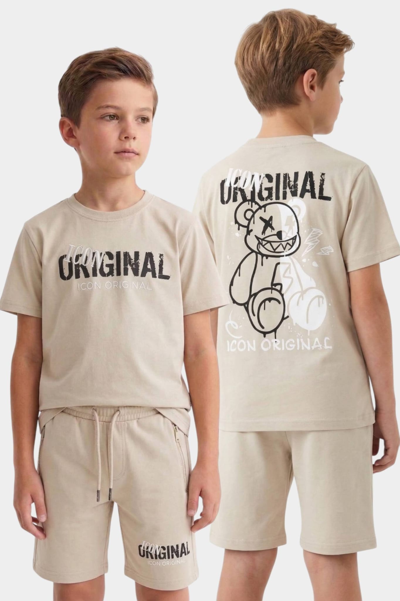 ICON Original Kids BL1051-4 – Beige – t-shirtset voor kids