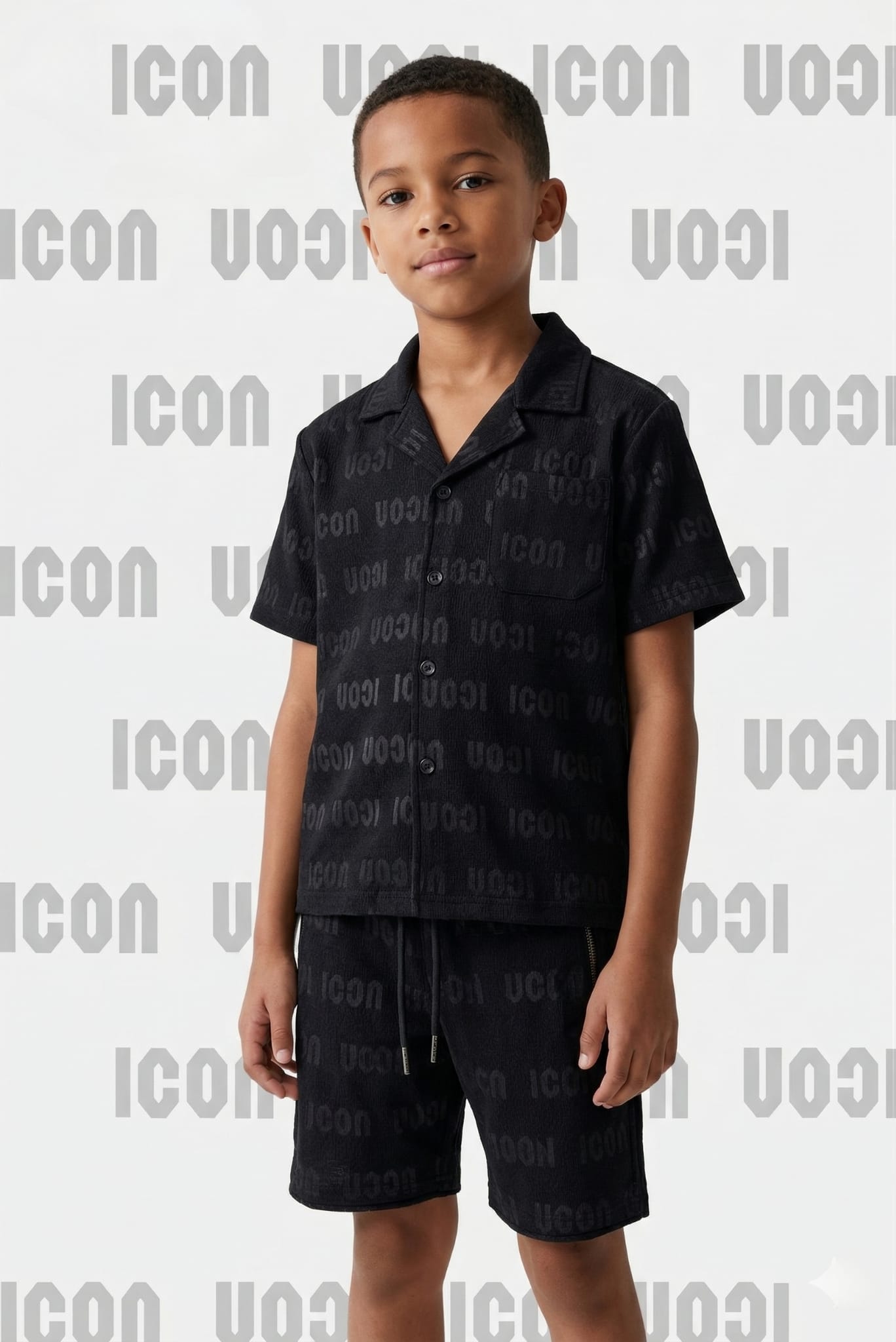 ICON Original Kids BL1066-1 – Zwart – overhemdset voor kids