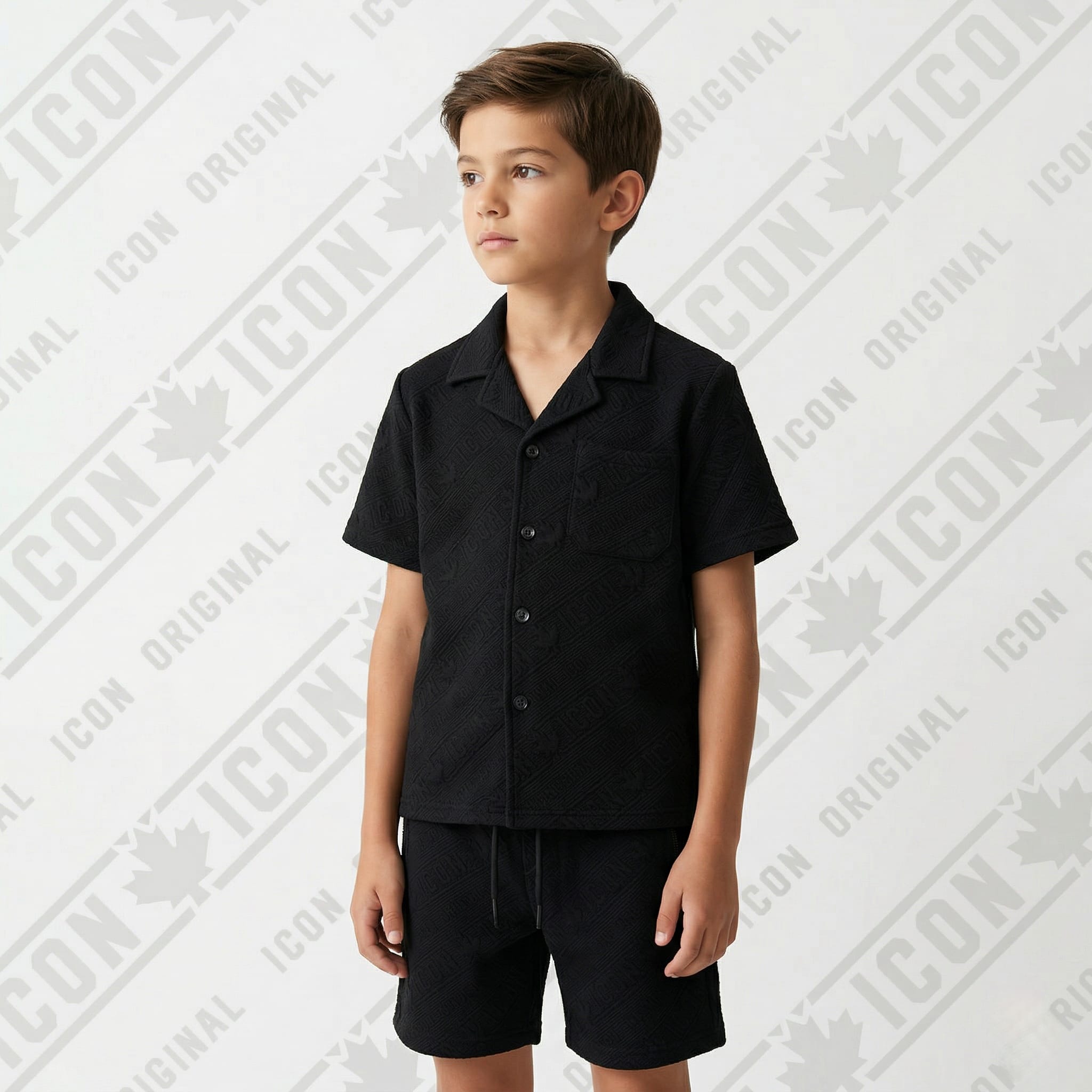 ICON Original Kids BL1095-1 – Zwart – overhemdset voor kids
