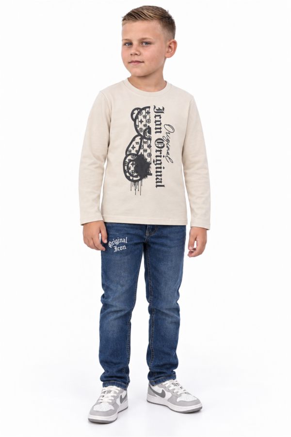 ICON ORIGINAL BL969-3 BEIGE – trui met broek-set voor kids