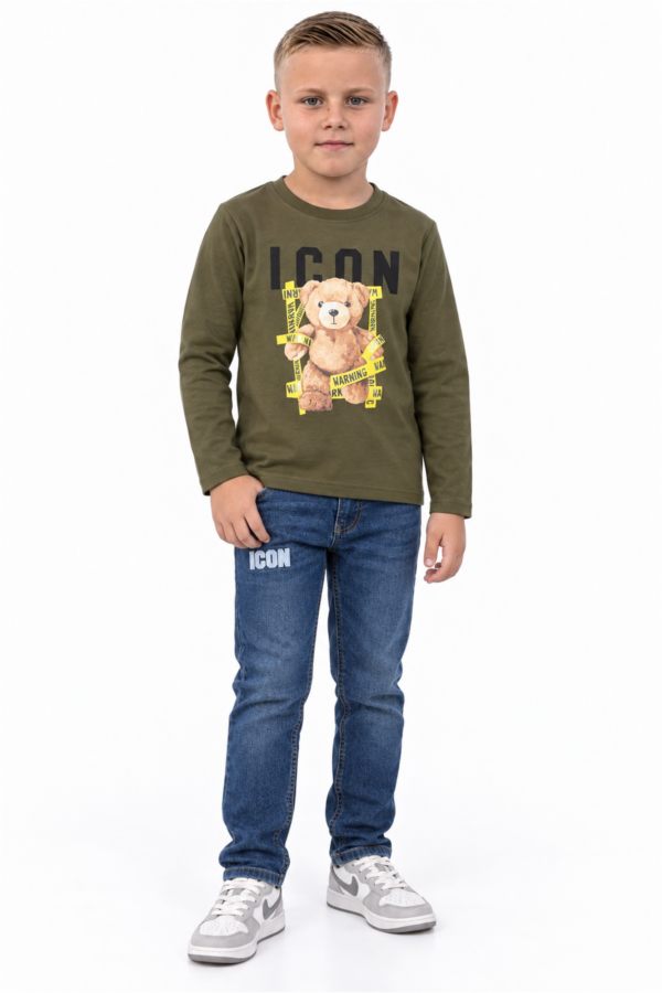 ICON ORIGINAL BL973-3 KAKI – trui met broek-set voor kids
